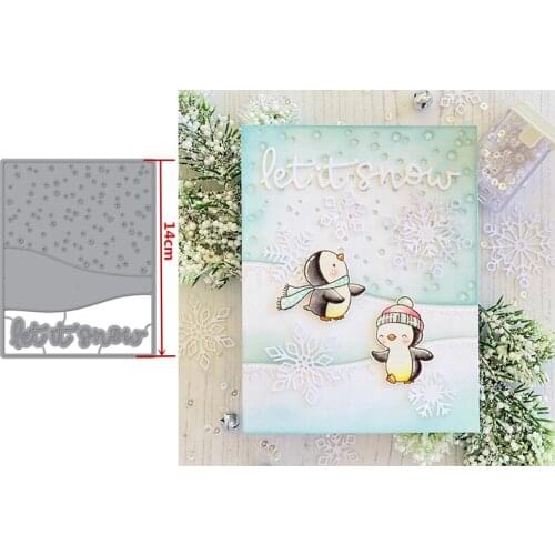 Let it snow Snowy Background Christmas Metal Cutting Dies Stencil For Scrapbooking Handmade Paper Cards Crafts New Die Cut