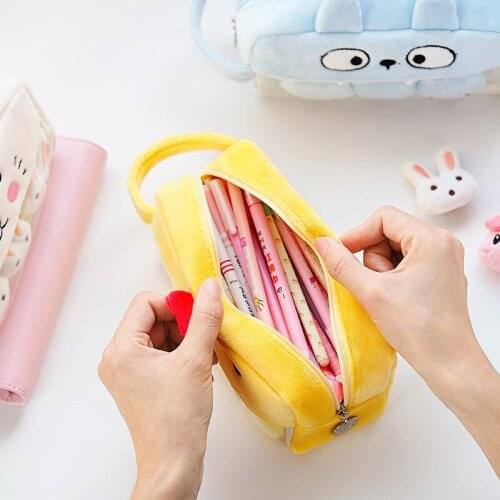 Plush Cute Pencil Case Kawaii Large Capacity Pencilcase School Pen Case Supplies Pencil Bag School Box Pencils Pouch Stationery