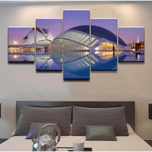 Modular Canvas Print Picture Wall Art 5 Piece City of Arts and Sciences Spain Valencia Painting For Living Room Home Decor Frame