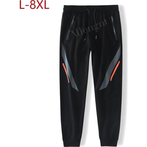 Mens Joggers Casual Pants Large Size L-8XL Sportswear Elastic Tracksuit Sweatpants Baggy Trousers Black Gyms Jogger Track Pants