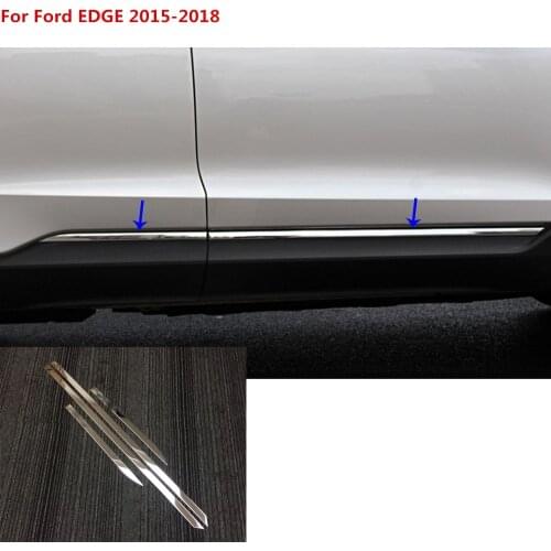 For Ford EDGE 2015 2016 2017 2018 car styling Side Door trim Strip Molding Stream lamp panel bumper hoods 4pcs
