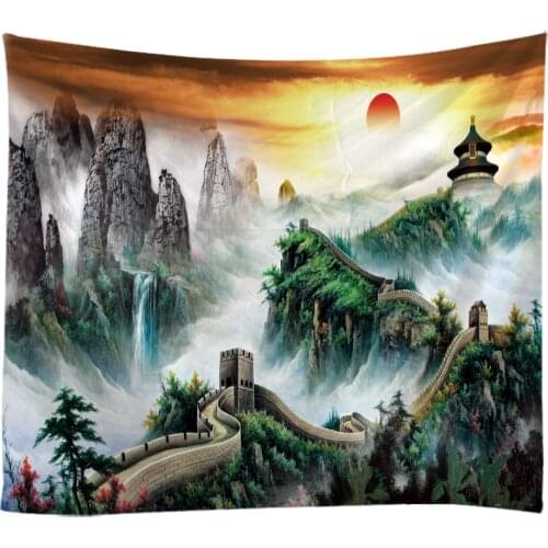 Natural Landscape The Great Wall Tapestry Wall Hanging Cloth Bed Spread Beach Towel Table Cloth YogaMat House Decoration