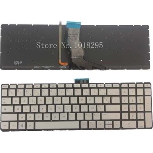 New French Laptop Keyboard for HP Pavilion 15-ab 15-AK 15-ab000 15-ab100 15-ab200 15z-ab100 noframe Silver FR Backlight Keyboard