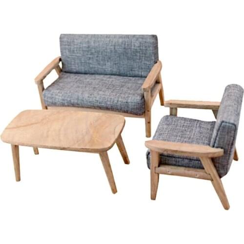 2021 New 1/12 Mini Dollhouse Miniature Accessory Double Sofa Model Living Room Furniture