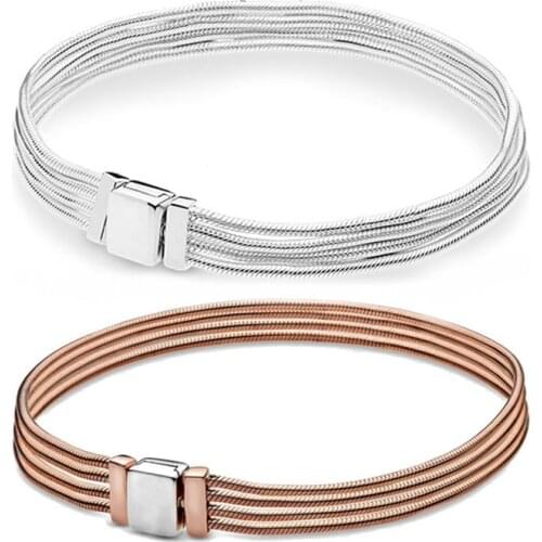 Baofu Original 925 Sterling Silver Bracelet Snake Chain Reflective Series Bracelet 2 Colors Suitable For WomenS Fashion Jewelry