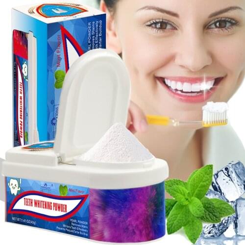 Teeth Whitening Powder 40 grams Remove Plaque Stains Toothpaste Dental Tools Brighten Teeth Cleaning Oral Hygiene Toothbrush