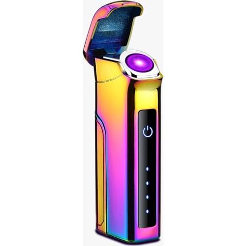 Arc Removable Battery Lighter Touch Sensing Rotating Current Lithium Isolation LED Power Display Gift Selection Electric Lighte