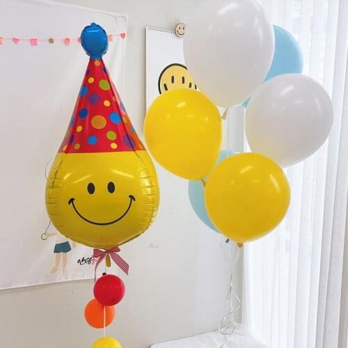 10pcs 4D Hat CartoonSmile Clown Clown Foil Balloons Birthday Party Decoration Supplie Baby Shower Air Globos Kids Toys