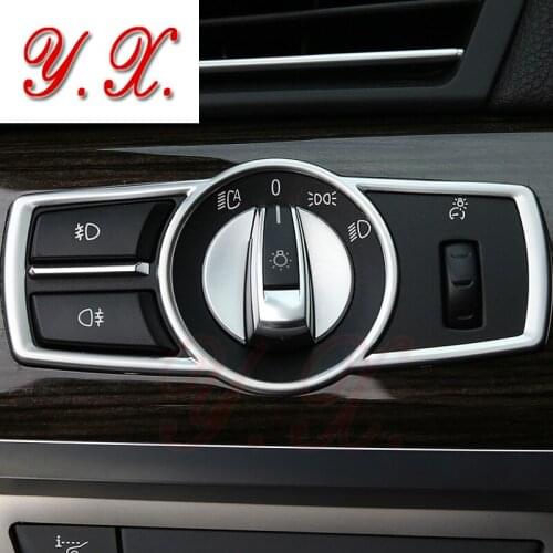 Car Styling Chrome For BMW Headlight Switch Covers Trim Decorative Sticker For BMW F10 X3 X4 F25 F26 5 7 series Auto Accessories