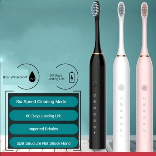Sonic Electric Toothbrush Adults 6 Mode Smart Timer USB Rechargeable Whitening Toothbrushes IPX7 Waterproof 8 Brush Head