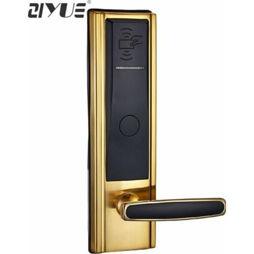 High Class Digital Electronic RFID Card Hotel Door Handle Locks with Master Card Key Options ET820RF