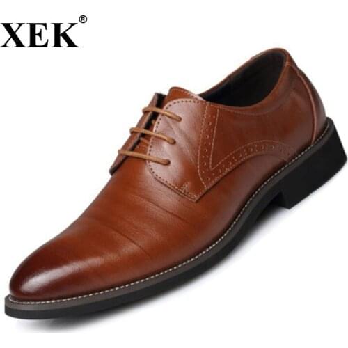 Мужские кожаные туфли XEK China At AliExpress