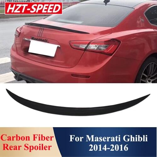 Ghibli Wd Type Real Carbon Fiber Rear Trunk Spoiler Back Wing Car Body Modification Kits Part For Maserati Ghibli 2014-2016