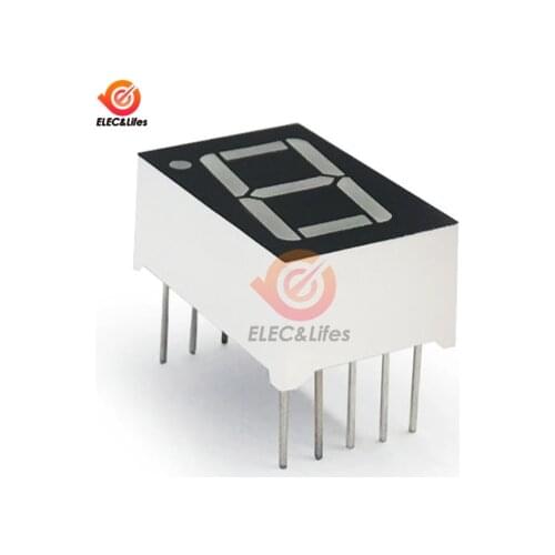 10Pcs 0.56" 7 Segment 1 Bit Digital LED Display Blue Common Anode LED Digital Tube for Home Appliance Car Accessories