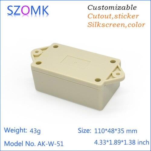 10pcs a lot zomk abs plastic enclosure customizable electronics enclosures for pcb board electrical case plastic junction box
