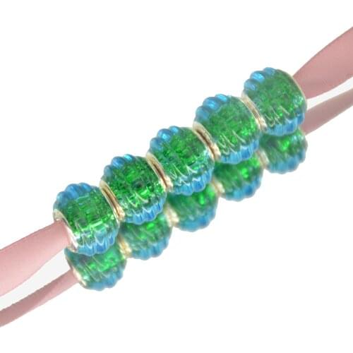 10PCS silver DIY thread Murano Glass Beads Charms fit Europe Collectibles Bracelets necklaces / extanpaa flfaocma TK-0097