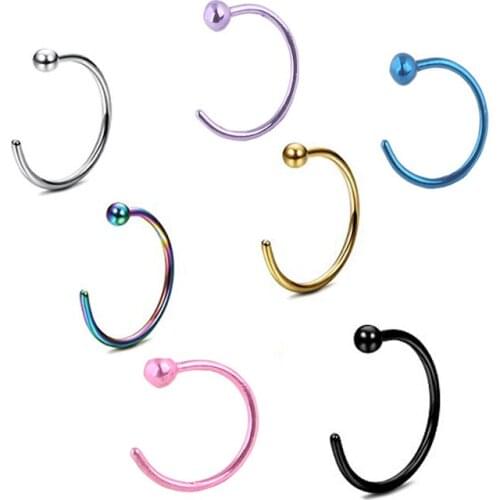 2Pcs/set Women Punk Style Nose Rings Stainless Steel Septum Piercing Clip Hoop Fake Nose Ring Body Jewelry For Women Wholesale