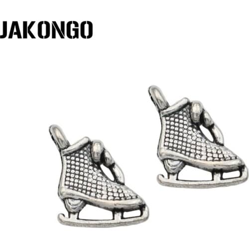 20pcs Tibetan Silver Plated Skate Shoe Charm Pendants for Jewelry Making Bracelet Accessories DIY Handmade Craft 12x10mm