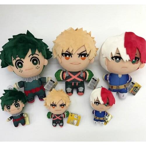3pcs/lot Anime My Hero Academia Izuku Midoriya Katsuki Bakugou Shouto Todoroki Plush pendant toy Soft Stuffed dolls Gift