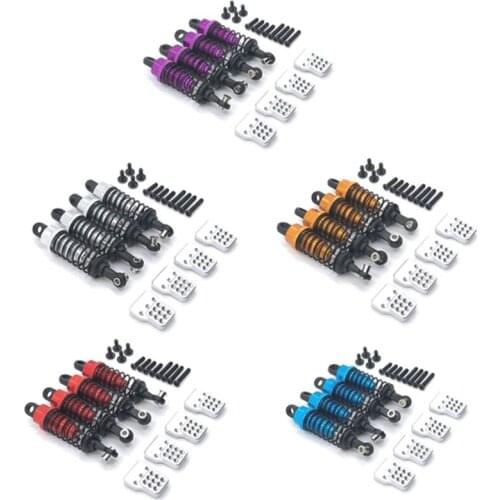 4Pcs Metal Shock Absorber Damper with Extender Seat for WPL C14 C24 C34 MN D90 D99 MN90 MN99S RC Car Upgrade Parts