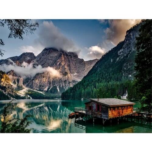 5D DIY Diamond Painting Rhinestone Pictures Of Resin Embroidery Kits Arts, Crafts & Sewing Cross Stitch Mountain Hut