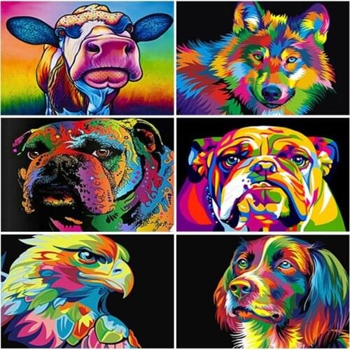 5D DIY Diamond Painting Full Square Round Drill Animals Diamond Embroidery Picture of Rhinestones Handcraft New Year Decorations