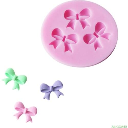 Bowknot Shape Silicone Mold Bakeware Set Silicone Mould Cake Fondant Decorating Tool Sugar Candy Soap Mold