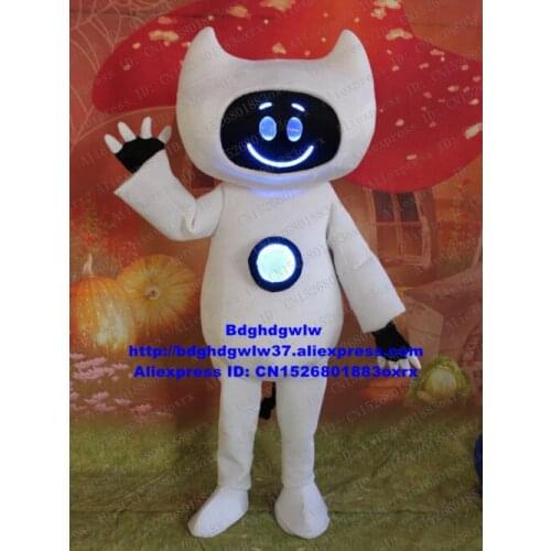 White Robot Automaton With LED Light Mascot Costume Adult Cartoon Character Cultural Festival Gifts And Souvenirs zx2157