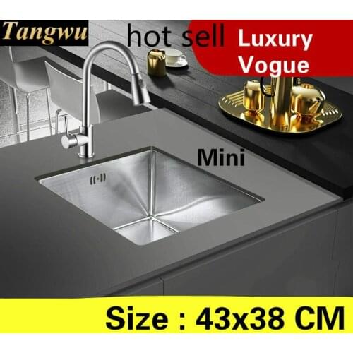 Free shipping Home high quality balcony wash vegetables vogue kitchen manual sink single trough 304 stainless steel 430x380 MM