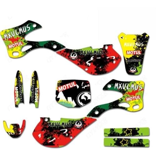 Free Custom Motocross TEAM GRAPHICS DECALS STICKERS Kits For Kawasaki KX125 KX250 1999 2000 2001 2002 For Kawasaki 125 KX 250 KX