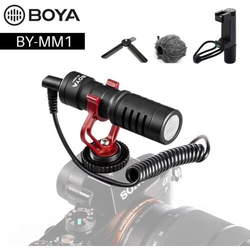 BOYA BY-MM1 cardioid Microphone for Smartphone DJI Osmo Nikon Canon DSLR Youtube Vlogging Recording 3.5MM audio cable