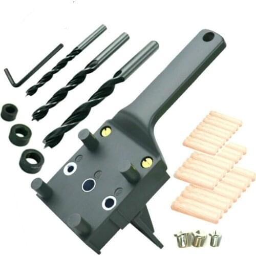 Woodworking Dowel Jig 6 8 10mm Wood Drill Handheld Pocket Hole Jig Doweling Hole Saw Drill Guide Tools For Carpentry