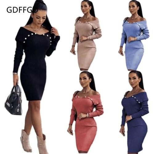 GDFFGD Fashionable Knitted Dresses