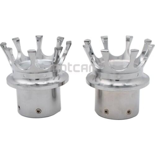 Chrome Aluminum Motorcycle King Style Front Left+Right Side Axle Cap Nut Cover for Harley Fat Boy Forty Eight 48 Dyna 883 1200