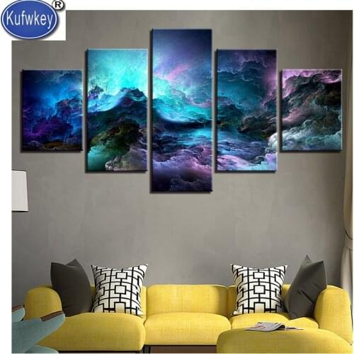 Modern home Decoration 5 Pieces Landscape halloween,diy diamond painting rhinestone embroidery full drill square fantasy Scenery