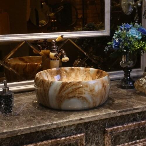 Europe style chinese wash basin Jingdezhen Art Counter Top ceramic basin sink painted hand washbasin bathroom sinks