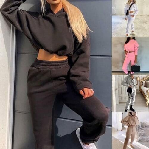 Oeak Women Two Piece Set Outfits Autumn Womens Tracksuit Oversized Hoodie And Pants Casual Sport Suit Winter 2 Piece Set