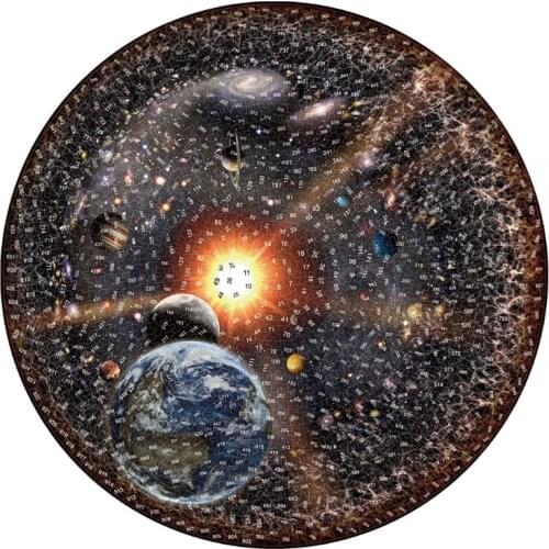 1000 Pieces Blocks Round Puzzle Space Universe Circular Jigsaw with Color Auxiliary Assembly Drawing Intellectual Game Adults Ch