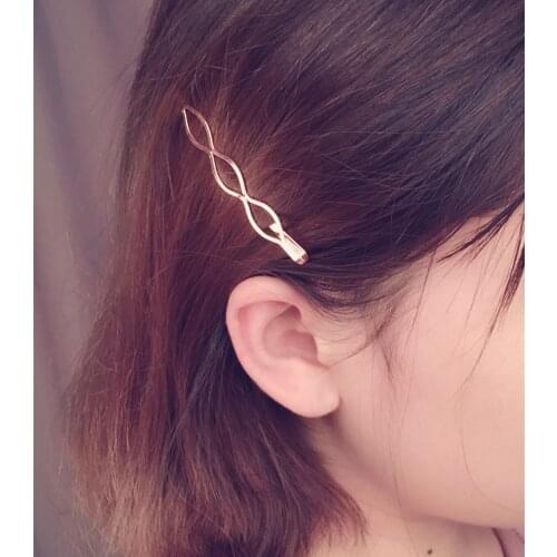 Fashion Metal Wave Hairpins Gold Silver Hair Clips for Women Hot Bobby Pins Hair Accessory