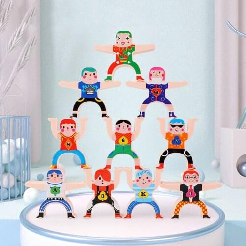 Hercules Acrobatic Troupe Puzzle DIY Building Blocks Children Table Game Stacking Balance Parent-Child Interactive Kids Toys