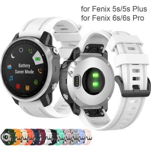 New Fenix 5s Bands Easy Fit 20mm Silicone Watch Band Strap Replacement for Fenix 6S Pro/Fenix 5S Plus Smartwatch White Bracelet