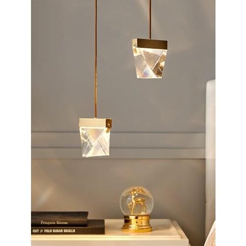 Luxury Crystal LED Pendant Lamp Gold LED Pendant Lights for living Room Bedroom Chrome Glass Hanging Lamp