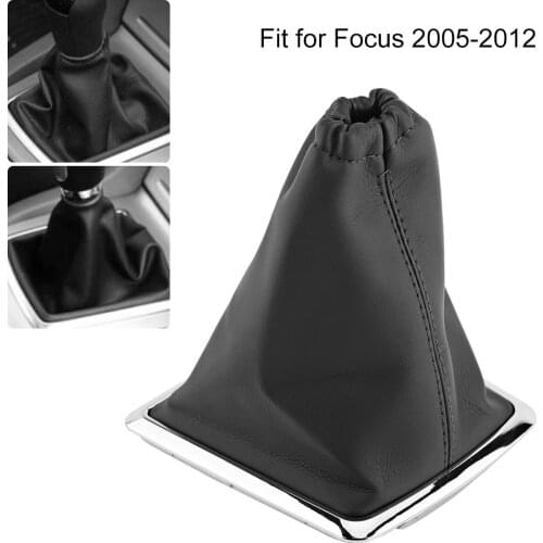 PU Leather Car Knob Gear shift Collars Replacement for Ford Focus 2005-2012 Manual Stick shifter Boot Cover Gaiter Accessories