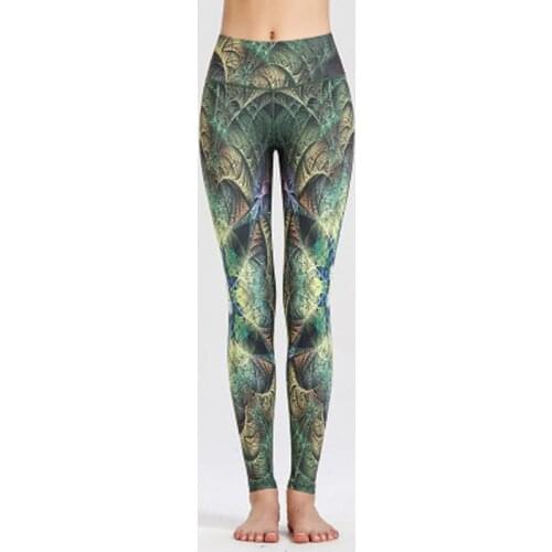 High Waist Compression Tights Sport Pants Women Workout Slim Gym pant Stretch Print Sportswear Yoga Leggings Activewear Trousers