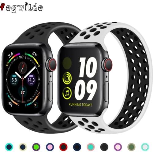 Solo Loop for Apple Watch Band 40mm 44mm 38mm 42mm Breathable Elastic Belt Silicone Bracelet iWatch band Series SE 3 4 5 6 Strap