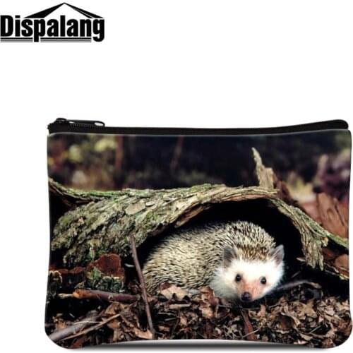 Dispalang New Girls Clutches Bag Pretty Hedgehog Patterns Printing on Little Coin Purse Small Wallet Female Cosmetic Pouches
