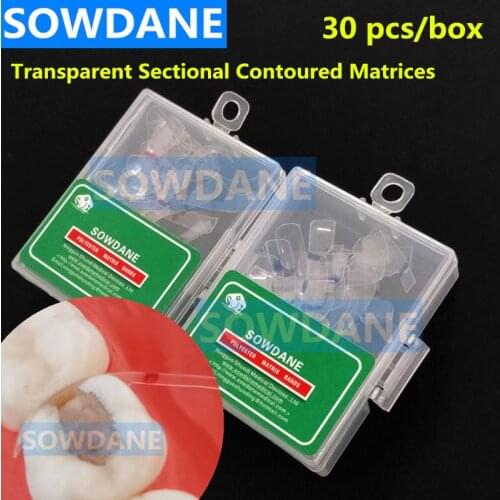 30 Pcs/box Dental Transparent Sectional Contoured Matrices Matrix Polyester Matrice 30 pcs wide + 30 pcs narrow Ortho Materials