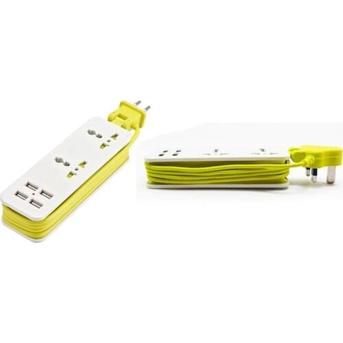 2 Pcs Extension Electrical Socket Portable Charging Ports USB Socket Power Sockets Smart Charger Wall UK Plug & EU Plug