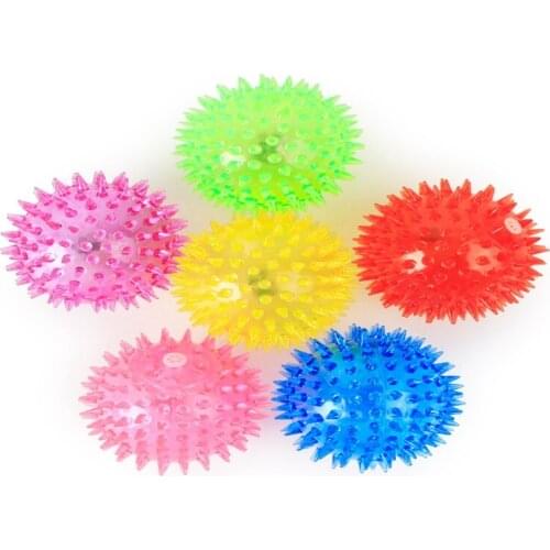 200pcs/lot Rubber Ball Toys Luminaria Puppy Cat Pet Led Whistle Squeaker Rubber Chew Bell Ball Playing Pet Supplies