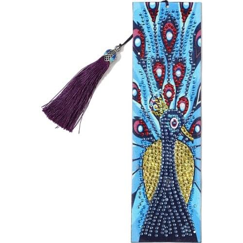 5D Diamond Painting peacock Bookmark Diamond Embroidery Craft Tassel Book Marks for Books Christmas Gifts